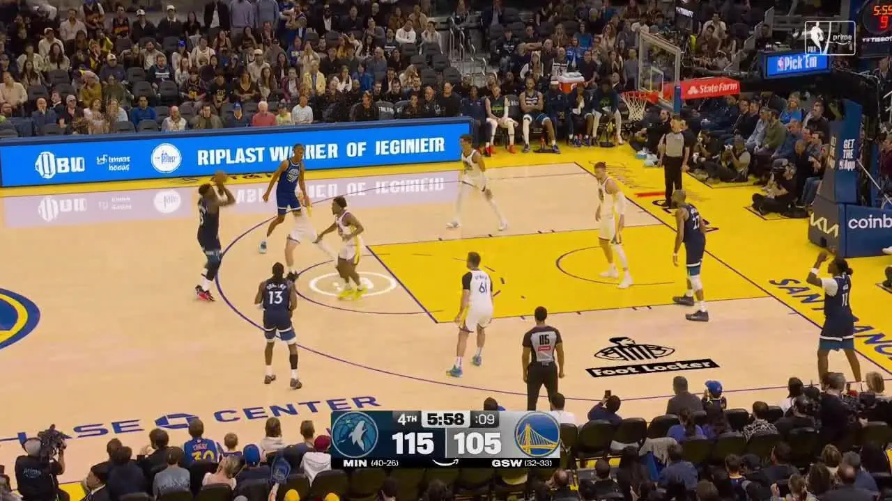 Anthony Edwards anota 42 puntos y guía a Minnesota sobre GSW (127-117)